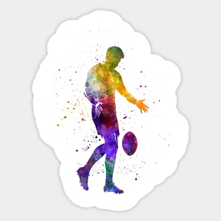 Rugby player in watercolor Sticker